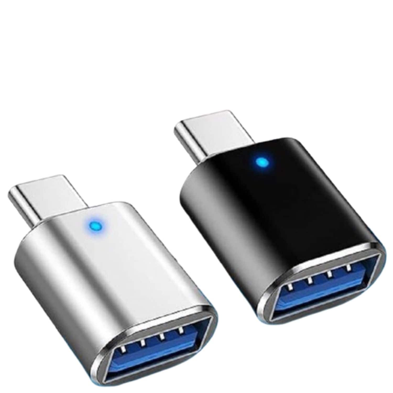 Home Collection - USB-C 3.1 Male to USB-A Female Adapter Converter OTG Type-C for Android Phone – Silver 1 + 1 Black