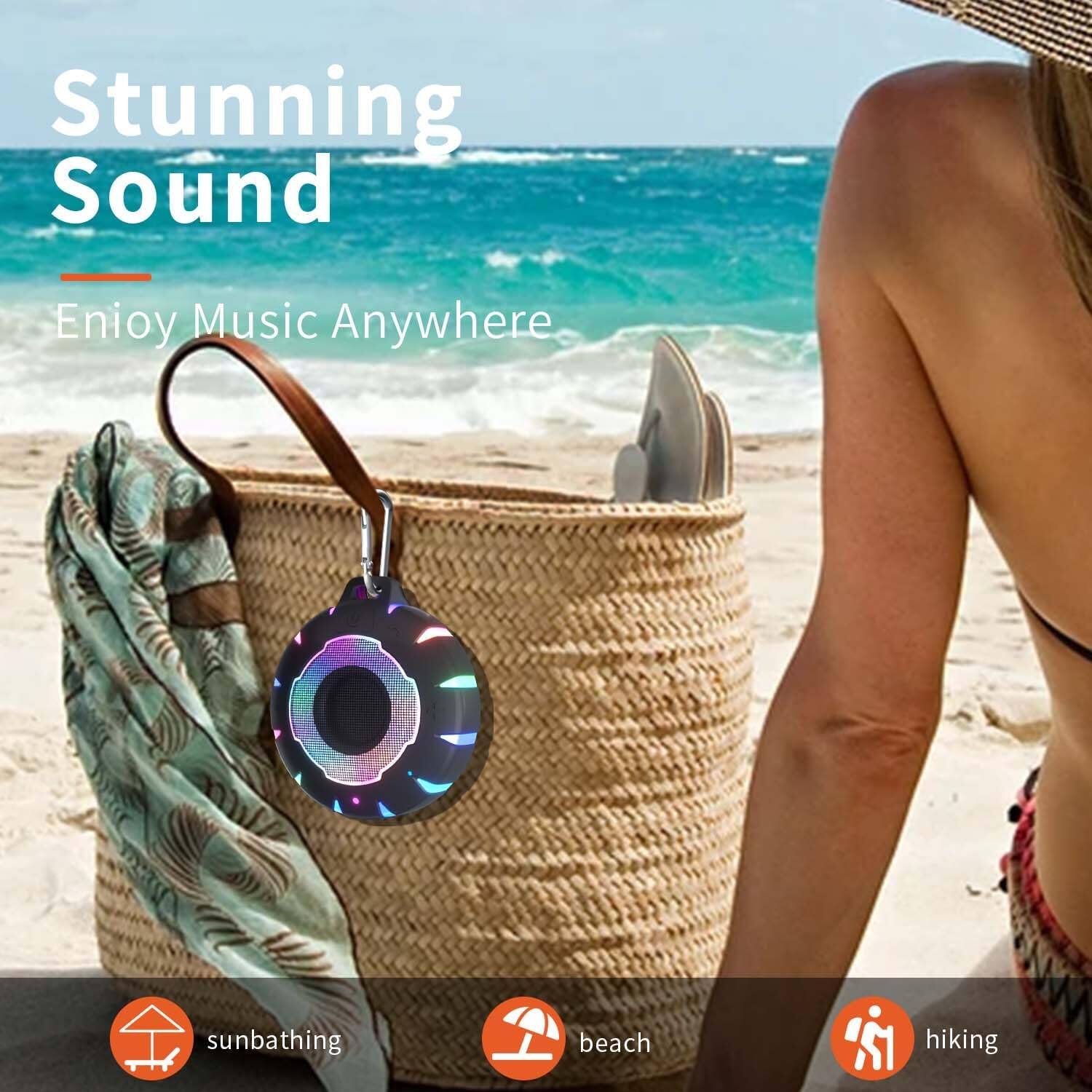 Stunning Sound  
Enjoy Music Anywhere  

sunbathing  
beach  
hiking