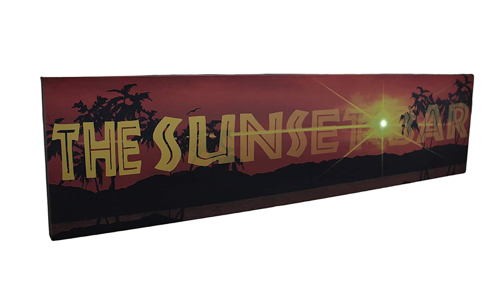 Zeckos - The Sunset Bar LED Lighted Canvas Wall Hanging - Orange