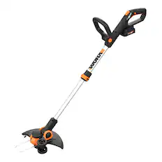 Front. WORX - 20V 12" Cordless Straight Shaft Grass Trimmer & Edger (1 x 2.0 Ah Battery and 1 x Charger) - Black.