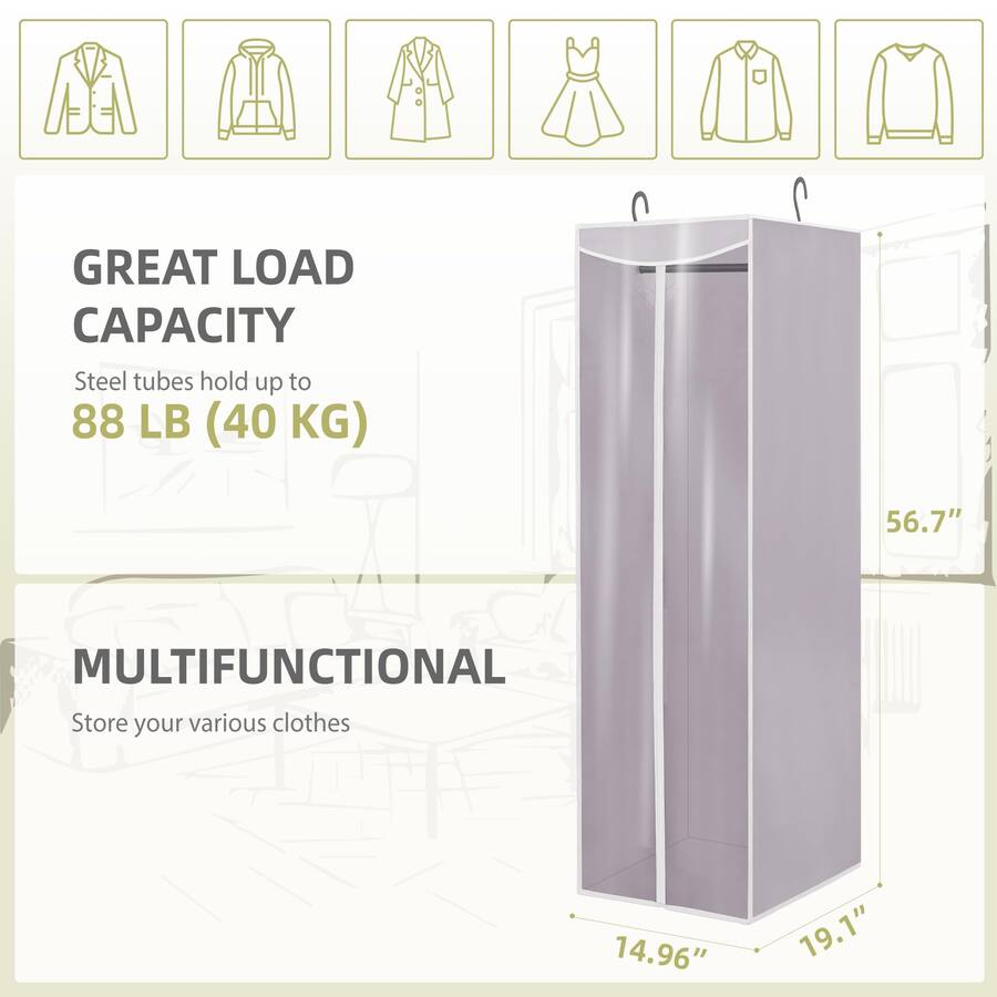 NICHOLAS KLEIN Garment Bags For Hanging Clothes Long Cover With ...