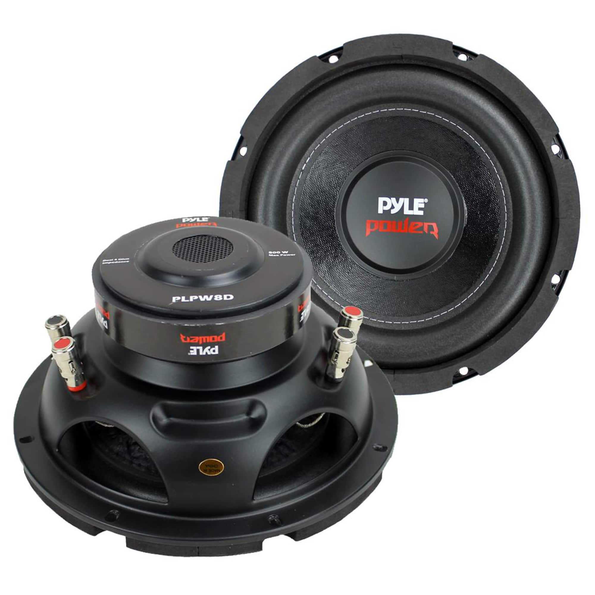 Pyle - 8 Inch 1600W DVC 4 Ohm Car Audio Subwoofer Speaker Set, (2 Pack) - Black