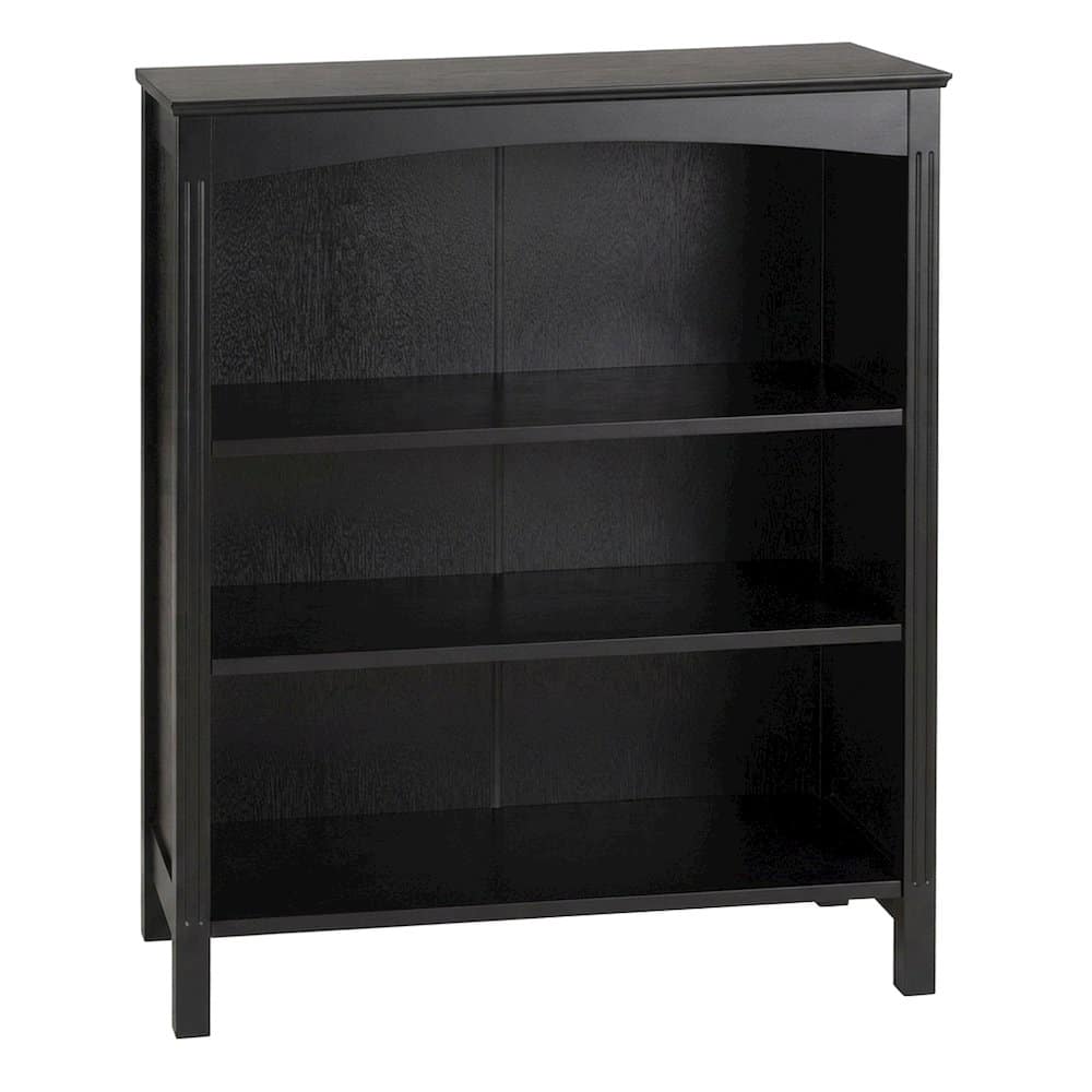 FurniFact - 3-Tier Wood Open Office Bookcase and Storage Shelf Unit - Espresso