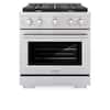 Front. ZLINE - 30 in. 4.2 cu. ft. Paramount Freestanding Gas Range with 4 Burner Cooktop and Convection Gas Oven in Stainless Steel - Stainless Steel.