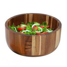 MegaChef - 10.5 Inch Large Acacia Wood Salad Bowl - Brown