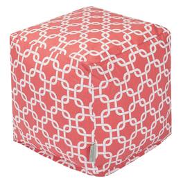 Majestic Home - Cube Pouf Links Coral - Pink
