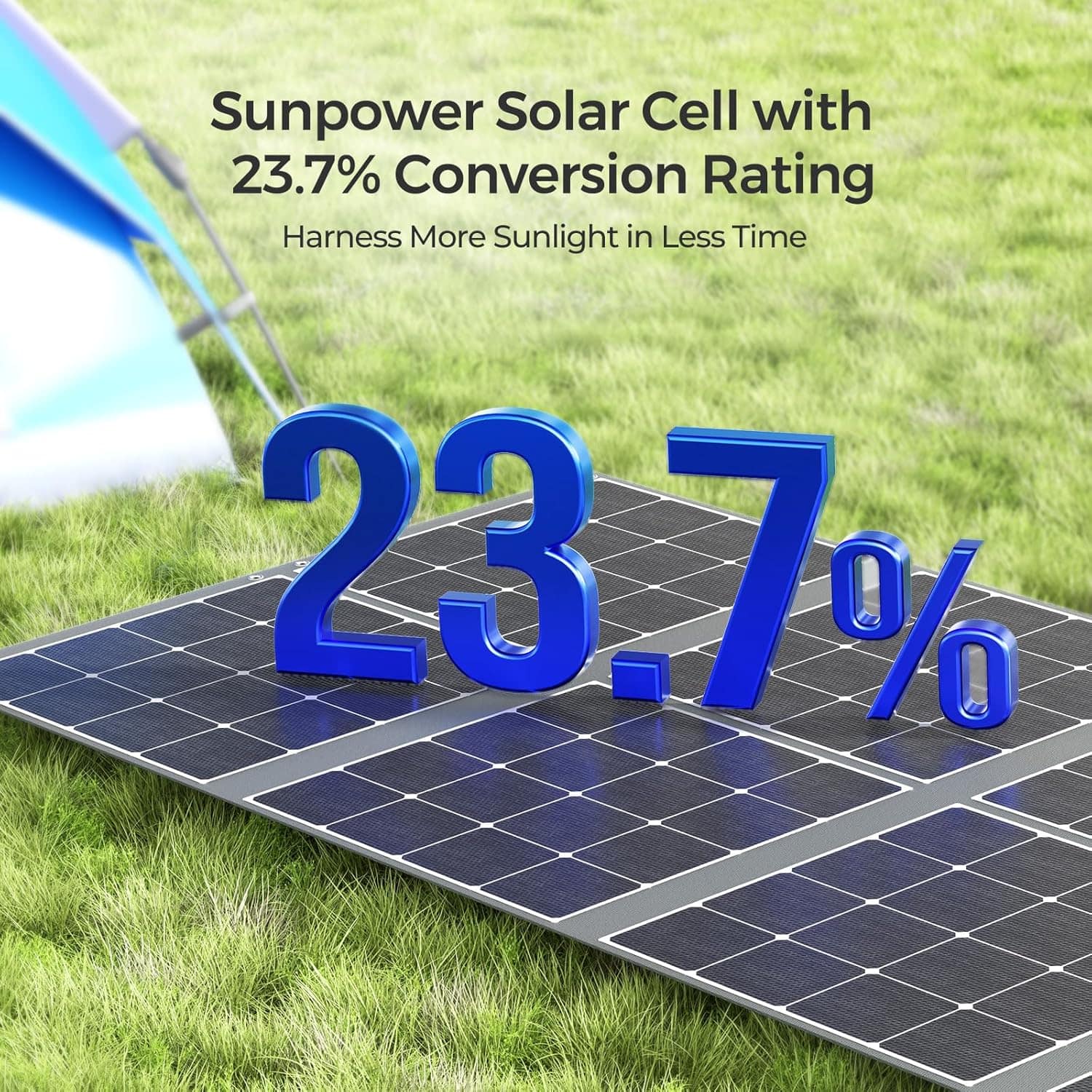 Sunpower Solar Cell with 23.7% Conversion Rating Harnesses More Sunlight in Less Time.