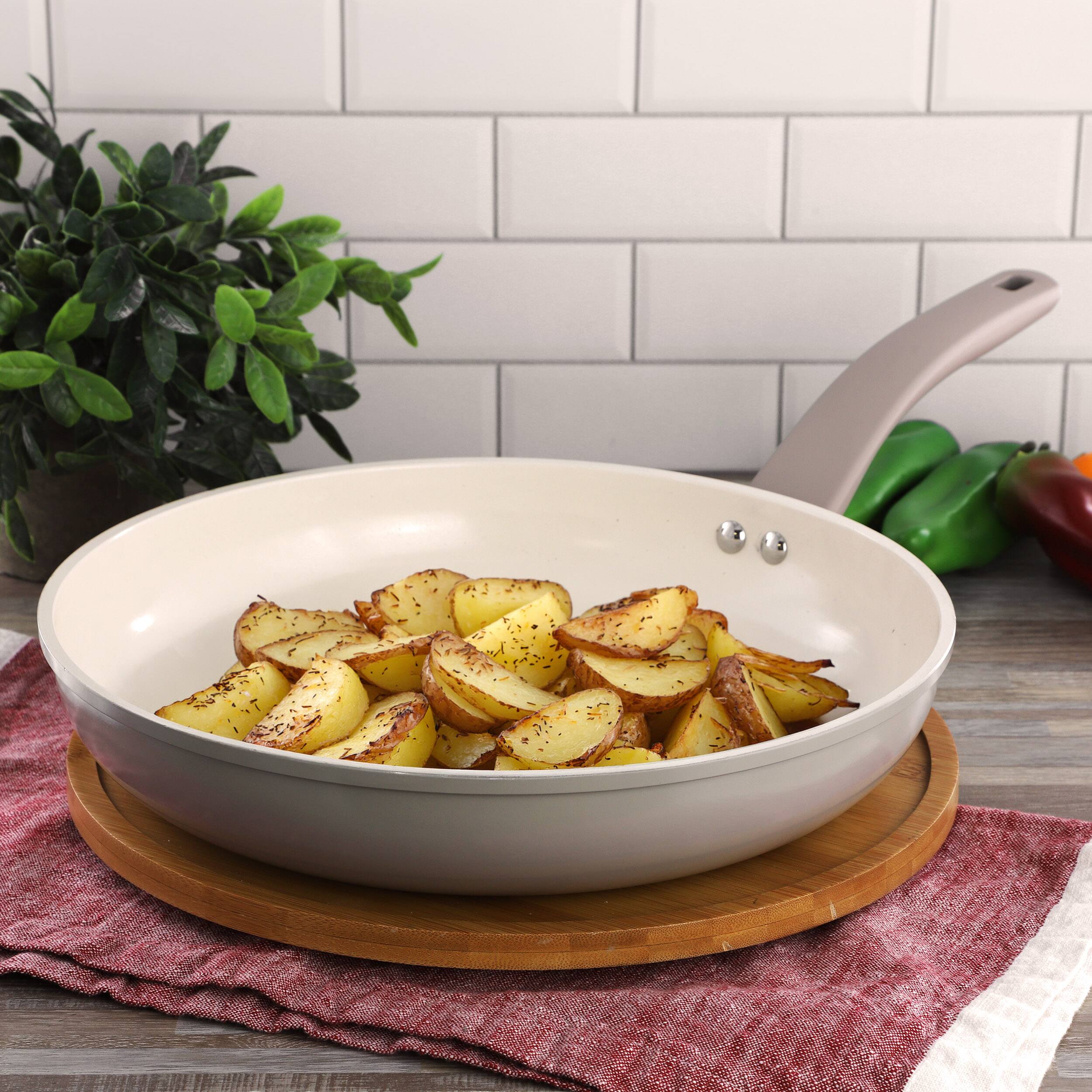 Alt View 6. Oster - Oster Sutterville Choice 12 Inch Ceramic Nonstick Frying Pan in Beige - Beige.