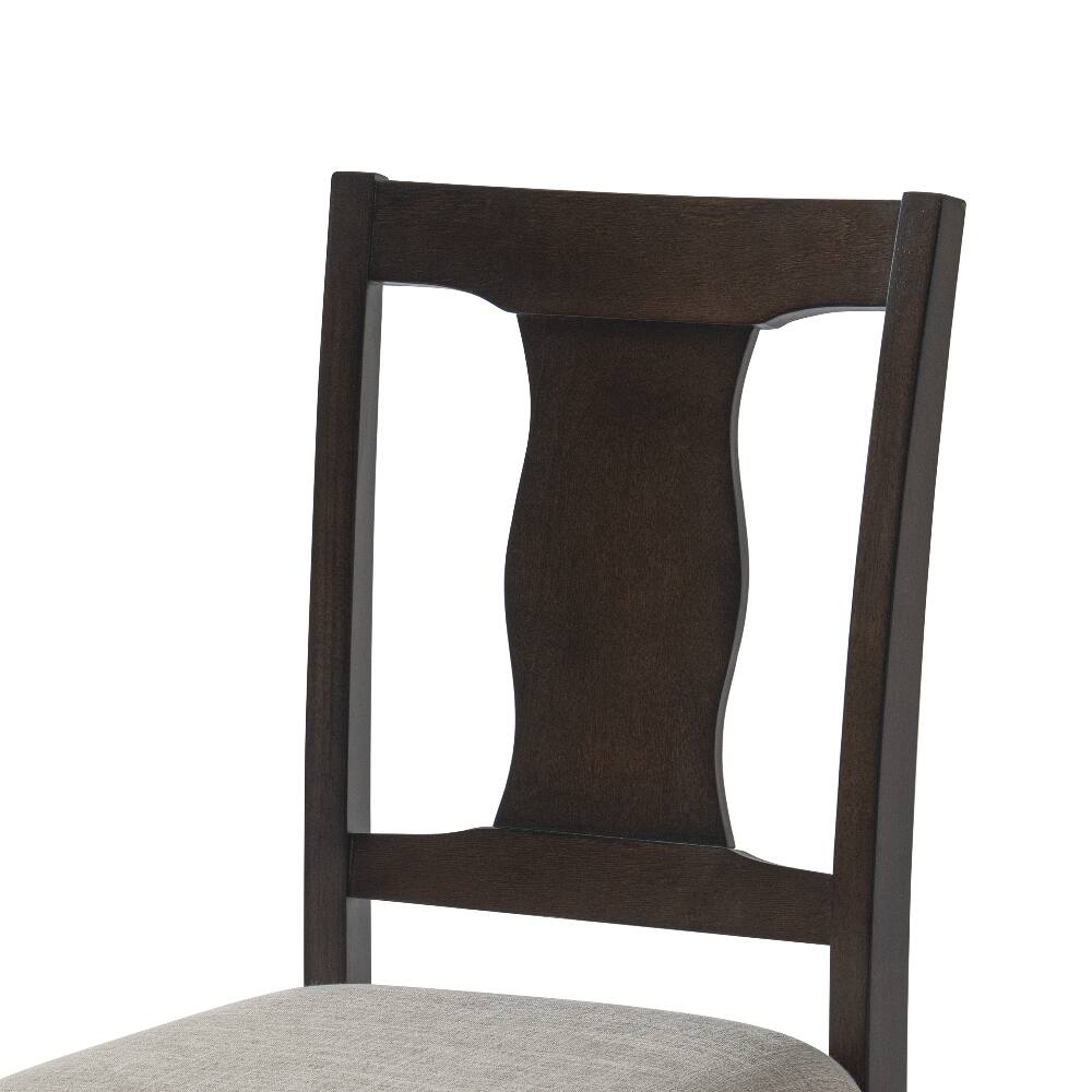 Alt View 6. Loheer - Loheer Dining Chairs Set of 2 Mid-Century Modern Upholstered Espresso Beige - Espresso + Beige.