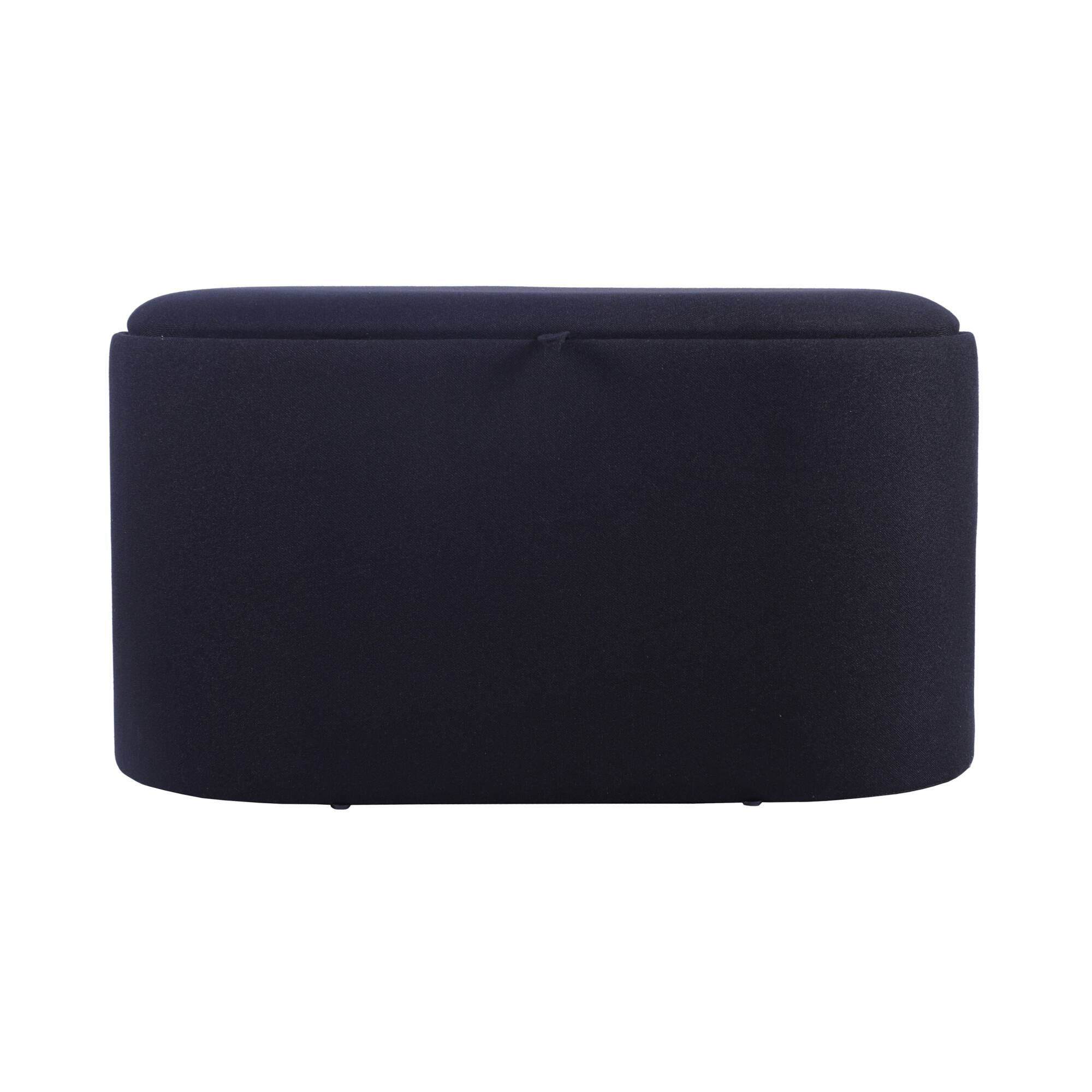 Alt View 6. GOODSILO - Versatile Storage Ottoman with Reversible Wooden Tray Top for Living Room Organization and Comfort - Black.