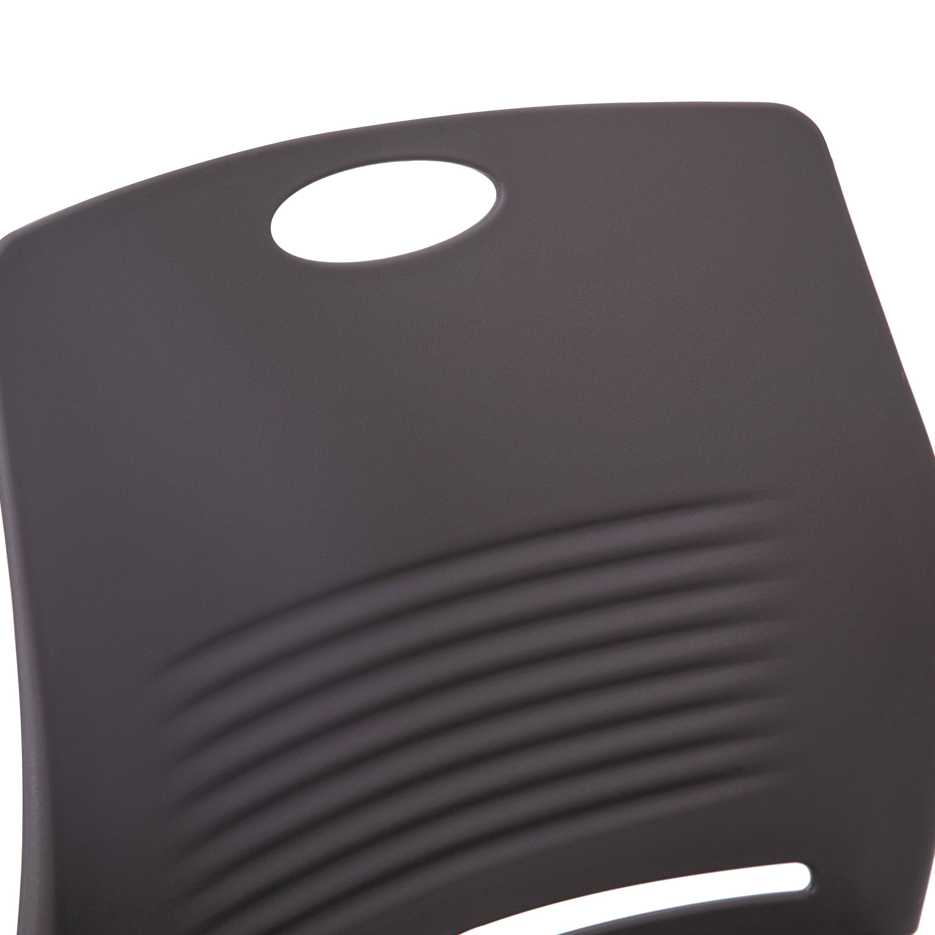 Alt View 10. Emma + Oliver - Arcana Series Heavy Duty 660 lb. Capacity Ergonomic Polypropylene Stack Chair with Perforated Back and Steel Sled Base - Gray.