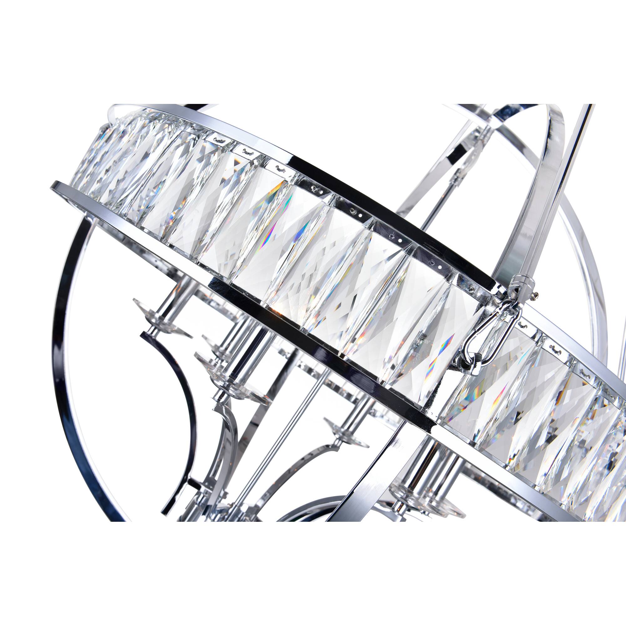 Left. CWI Lighting - Arkansas 6 Light Chandelier With Chrome Finish - Chrome.