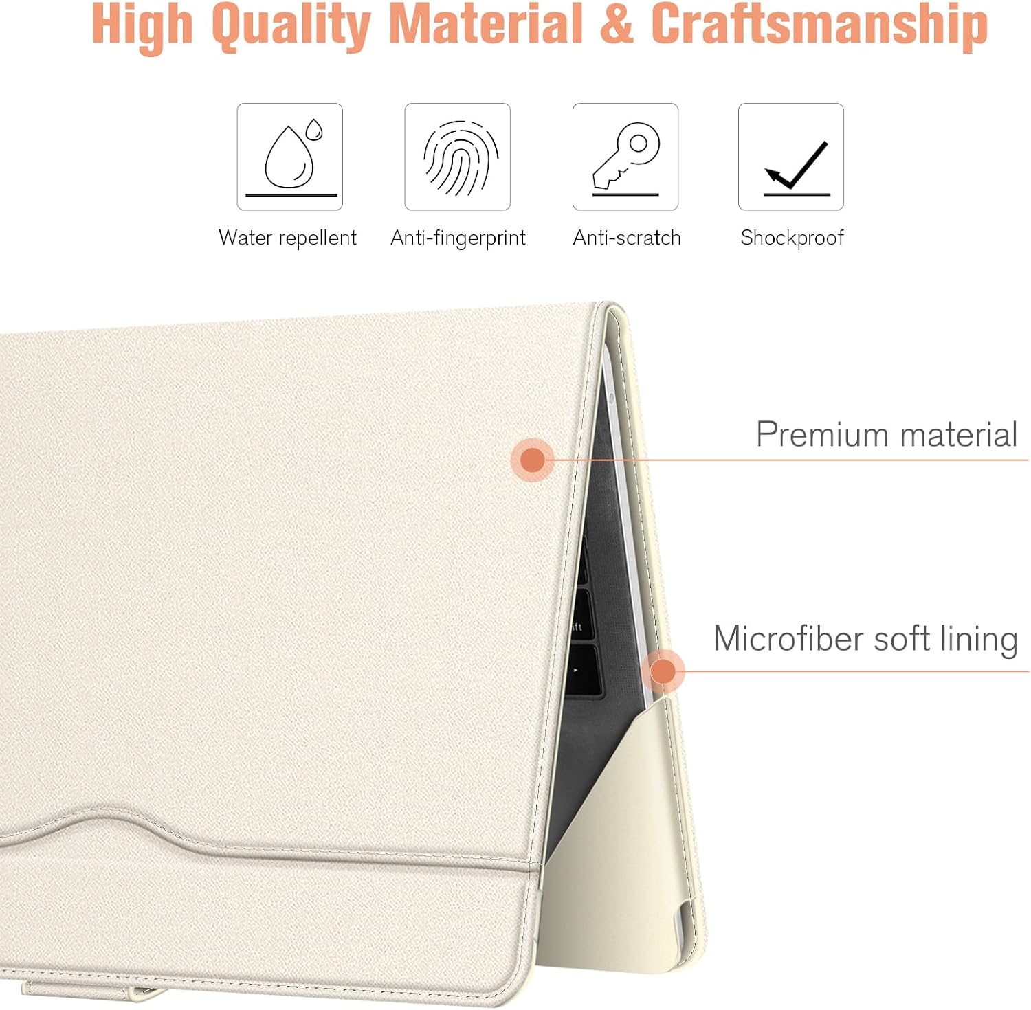 High Quality Material & Craftsmanship

Water repellent
Anti-fingerprint
Anti-scratch
Shockproof

Premium material
Microfiber soft lining