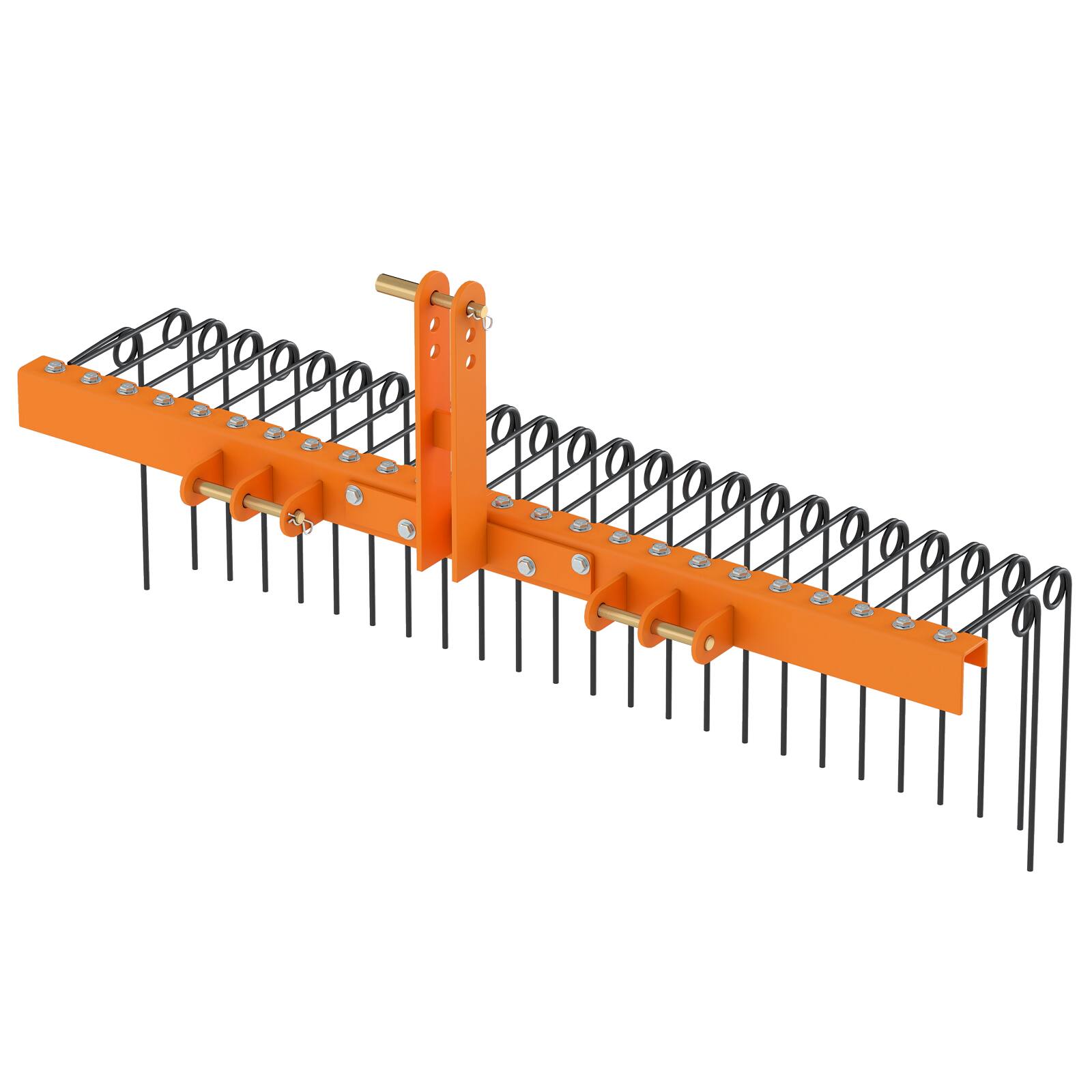 Alt View 9. Gymax - Gymax 60''Pine Straw Rake Tow Behind Landscape Rake w/ 26 Metal Coil Tines for Grass Black & Orange - Orange.