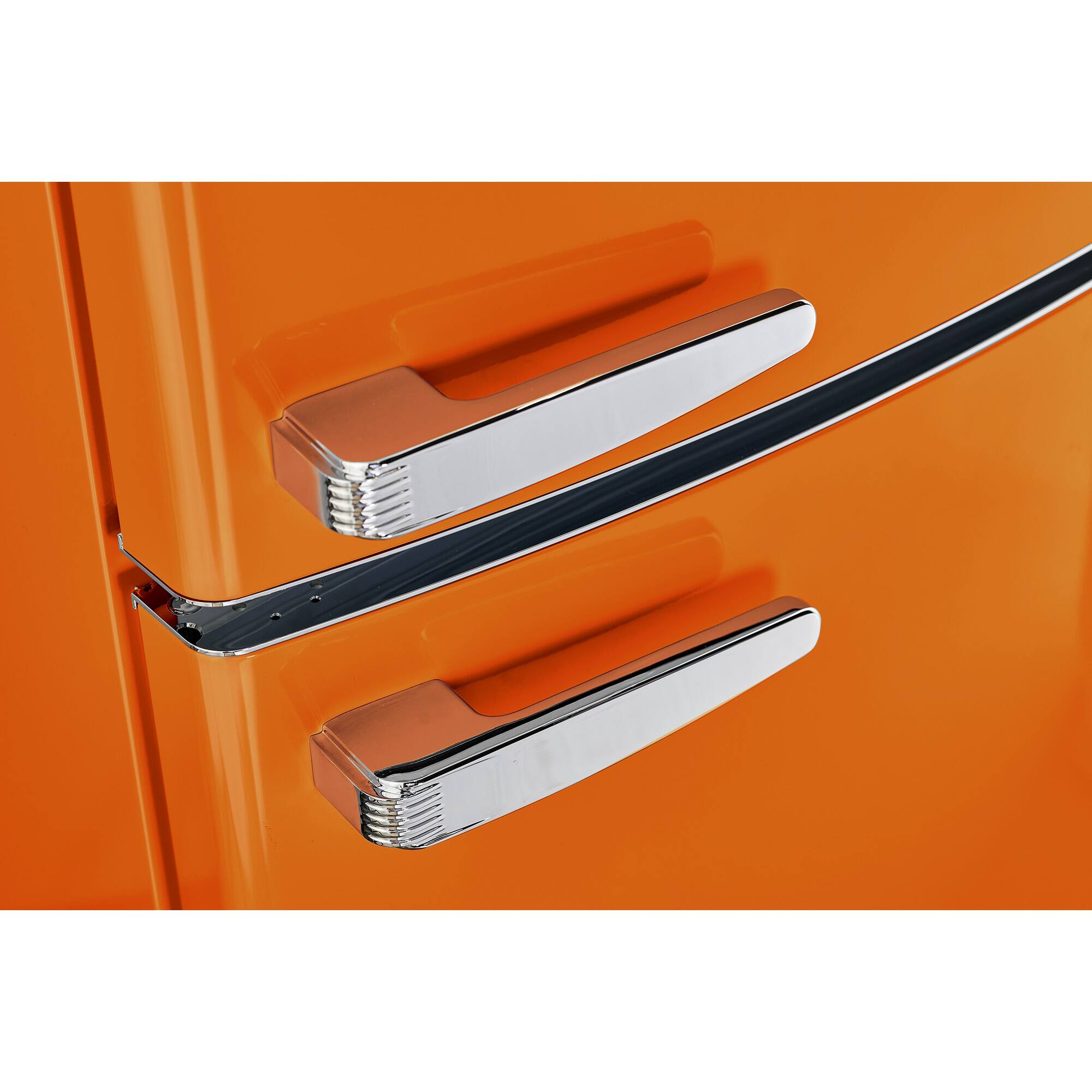 Alt View 22. Unique Appliances - 24 in. Wide Classic Retro 23.8 in 11.7 cu. ft. Frost Free Retro Bottom Freezer Refrigerator ENERGY STAR - Orange Creamsicle.