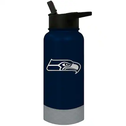 Front. Great American Products - Seattle Seahawks 32oz. Logo Thirst Hydration Water Bottle - Multicolor.
