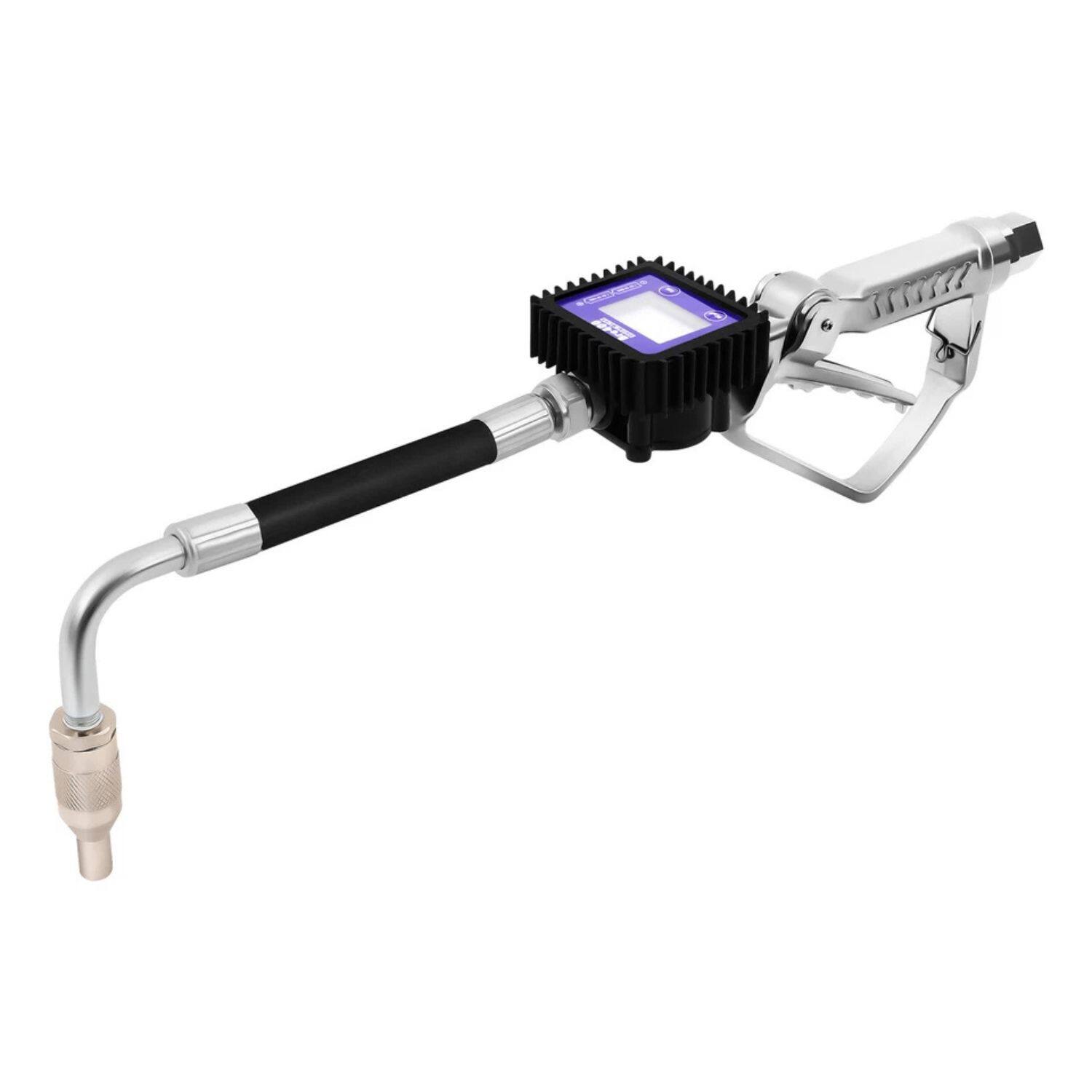 Alt View 1. Home Collection - Electronic Digital Oil Fluid Dispenser Meter Fueling Gun – 45BAR 360° Swivel Nozzle - Silver.