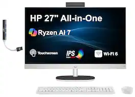 HP - 27 All-in-One 27 FHD Display (Ryzen AI 7 350, 32GB, 2TB SSD, AMD Radeon 680M, WiFi 6, Win 11 Home) w/USB Hub - White
