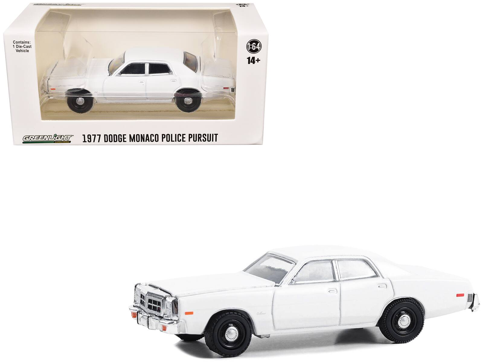 "1977-78 Dodge Monaco Police Pursuit White ""Hot Pursuit - Hobby Exclusive"" Series 1/64 Diecast Model Car by Greenlight" price history on PriceWatchPro