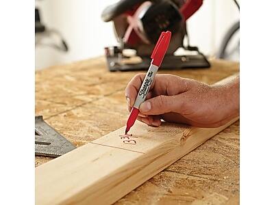 Alt View 4. Sharpie - Permanent Marker, Fine Tip, 12/Pack - Red.