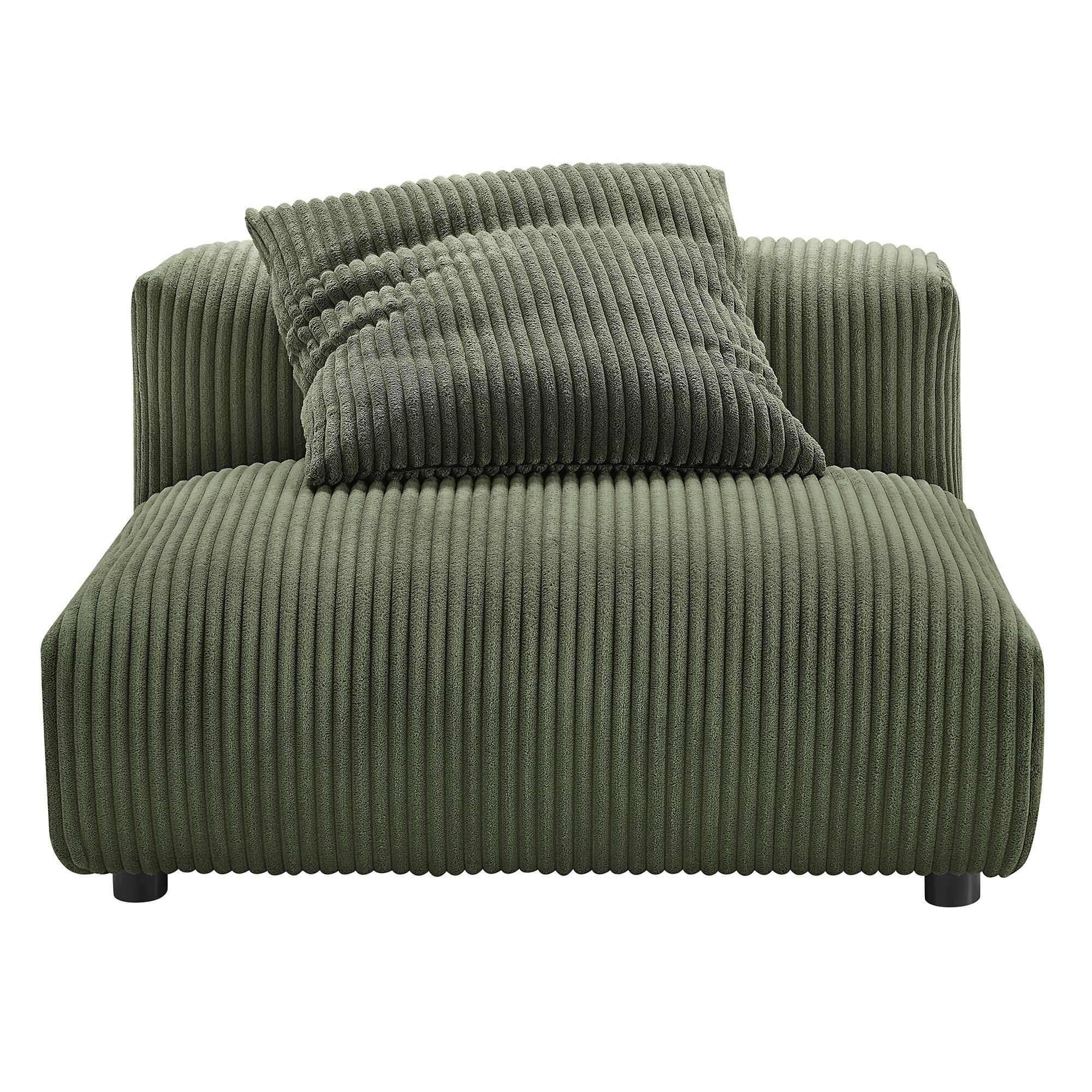 Alt View 5. Modway - Solace Modular Corduroy Upholstered Armless Chair by Modway - Fern.