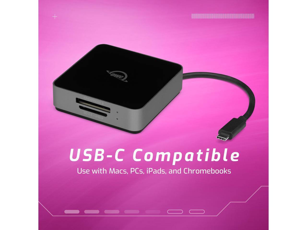 OWC CFexpress B 8045 UHS-II USB-C Compatible  
Use with Macs, PCs, iPads, and Chromebooks