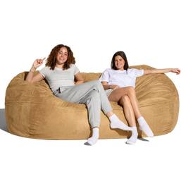 Jaxx - 7 Foot Giant Bean Bag Sofa - Camel