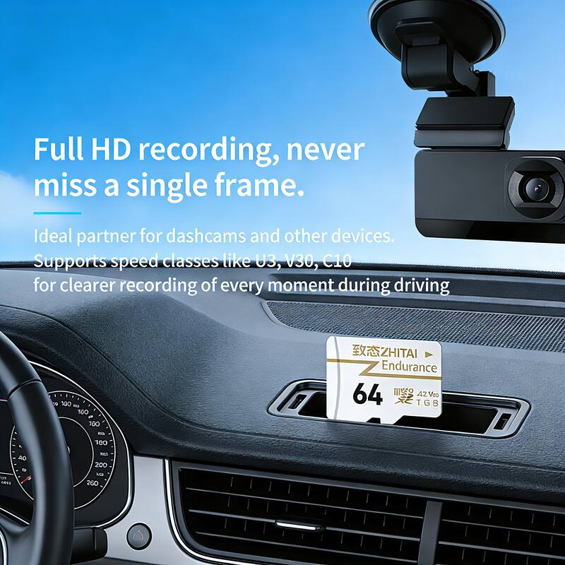 Full HD recording, never miss a single frame.  
Ideal partner for dashcams and other devices.  
Supports speed classes like U3, V30, C10 for clearer recording of every moment during driving.  

ZHITAI Endurance 64GB
