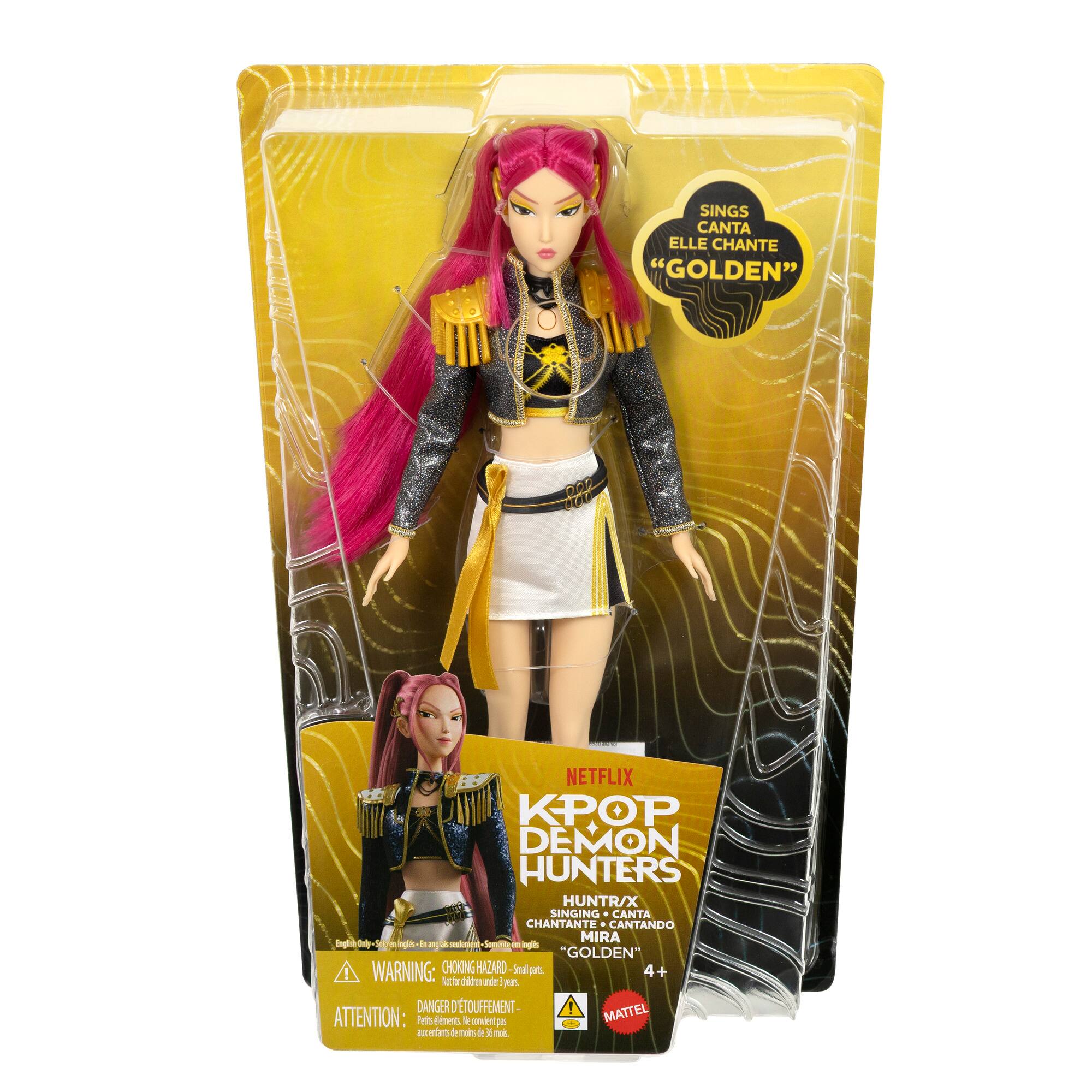 SINGS CANTA ELLE CHANTE "GOLDEN"

NETFLIX KPOP DEMON HUNTERS HUNTR/X SINGING CANTA CHANTANTE - CANTANDO MIRA

WARNING: CHOKING HAZARD-Small parts. Not for children under 3 years. DANGER D'ÉTOUFFEMENT- Petits objets. Ne convient pas aux enfants de moins de 3 ans.