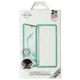Itskins - Hybrid Frost Case for Samsung Galaxy Note10 - Tiffany /Transparent - Green