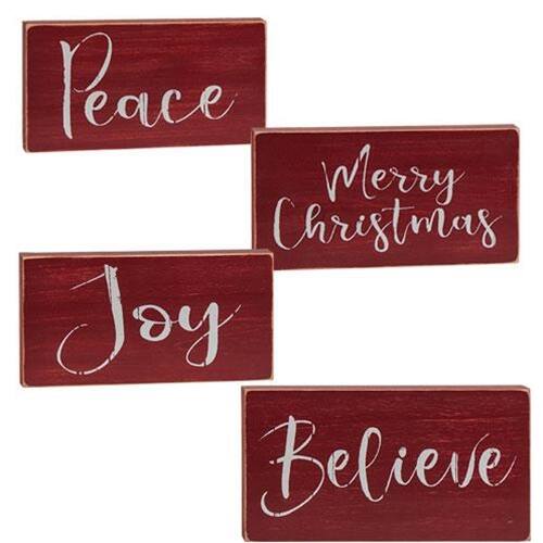 Peace  
Merry Christmas  
Joy  
Believe