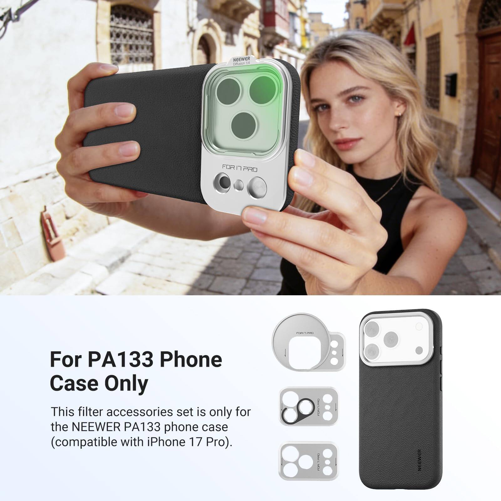 For PA133 Phone Case Only

This filter accessories set is only for the NEWEER PA133 phone case (compatible with iPhone 17 Pro).