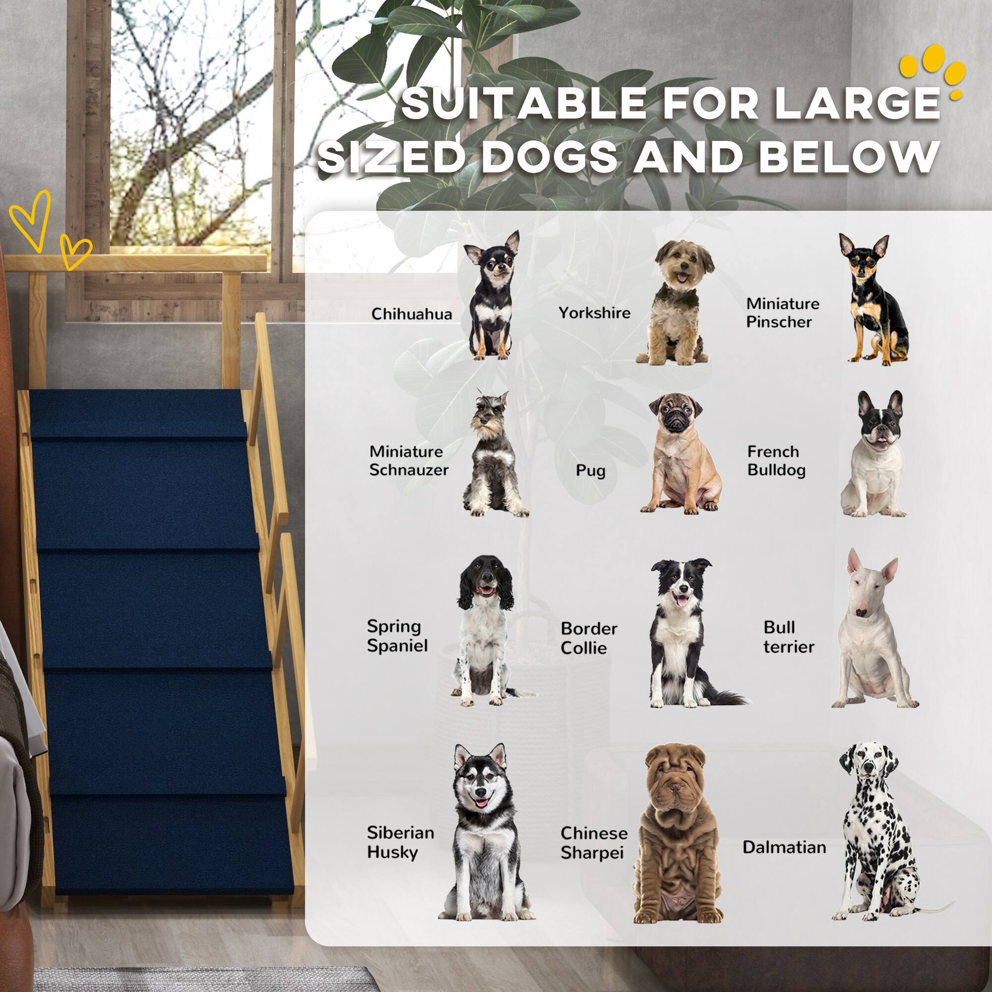 SUITABLE FOR LARGE SIZED DOGS AND BELOW

- Chihuahua
- Yorkshire
- Miniature Pinscher
- Miniature Schnauzer
- Pug
- French Bulldog
- Spring Spaniel
- Border Collie
- Bull Terrier
- Siberian Husky
- Chinese Sharpei
- Dalmatian