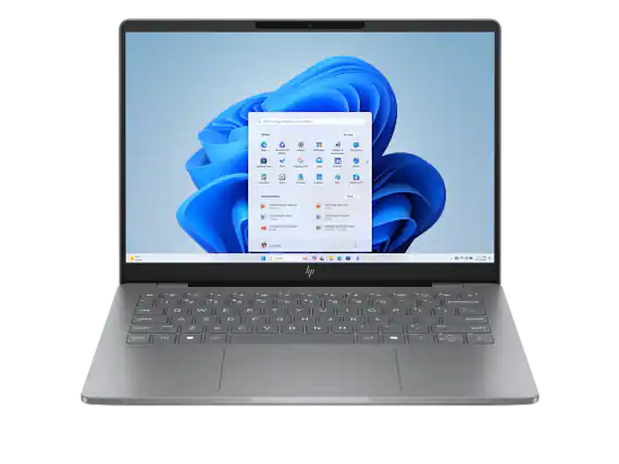 Front. HP - HP OmniBook 7 Laptop Computer 14" 2K Intel Core Ultra 5 16 GB memory;512 GB SSD - Meteor silver aluminum.