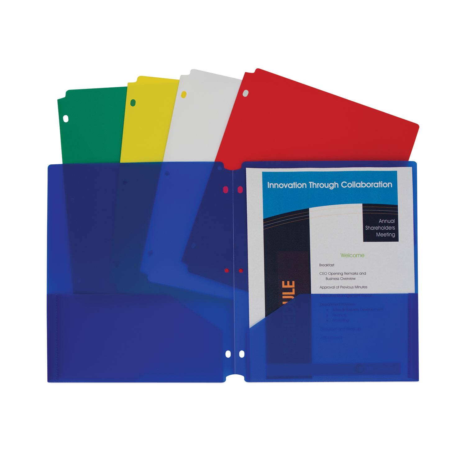 Photos - File Folder / Lever Arch File LINE C- - C Two Pocket Heavyweight Poly Portfolio Folder 3 Hole Punch 11 x 8.5 Assorted 10 per Pack 038944329307