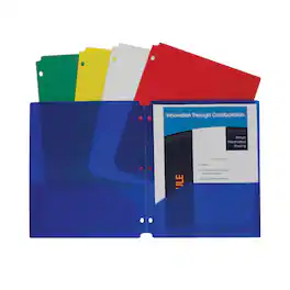 C-line - C Line Two Pocket Heavyweight Poly Portfolio Folder 3 Hole Punch 11 x 8.5 Assorted 10 per Pack