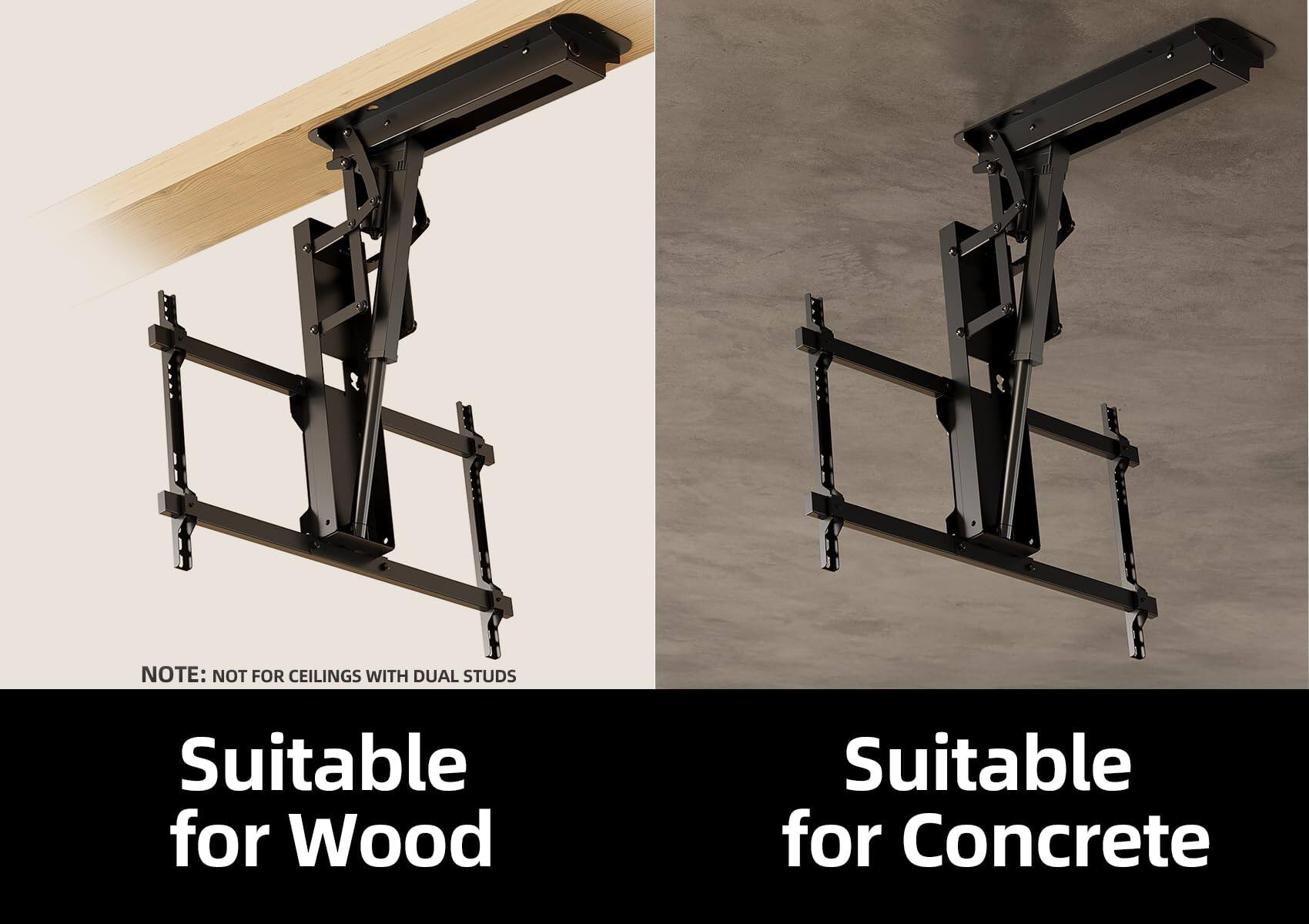 NOTE: NOT FOR CEILINGS WITH DUAL STUDS

Suitable for Wood

Suitable for Concrete
