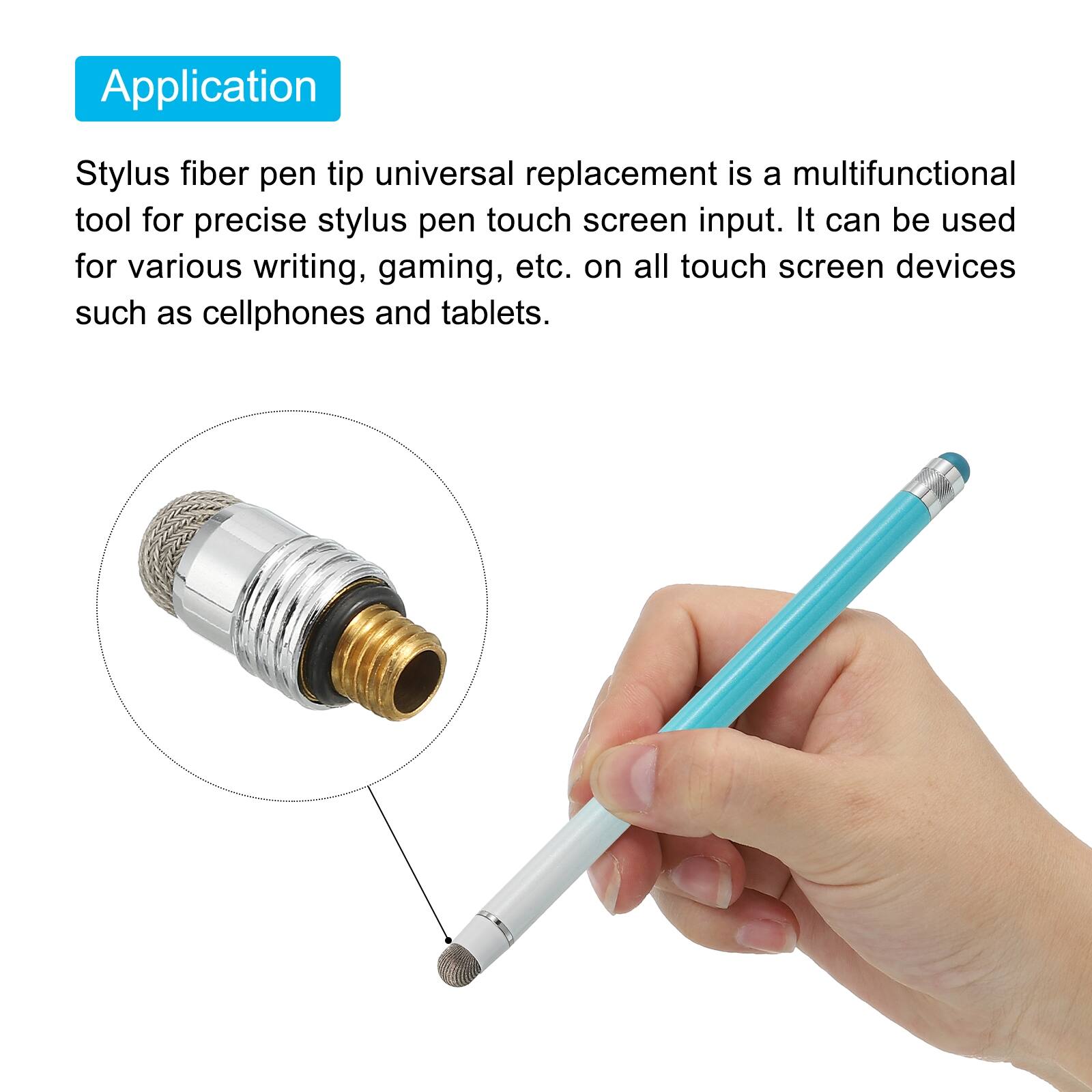 Application

Stylus fiber pen tip universal replacement is a multifunctional tool for precise stylus pen touch screen input. It can be used for various writing, gaming, etc. on all touch screen devices such as cellphones and tablets.