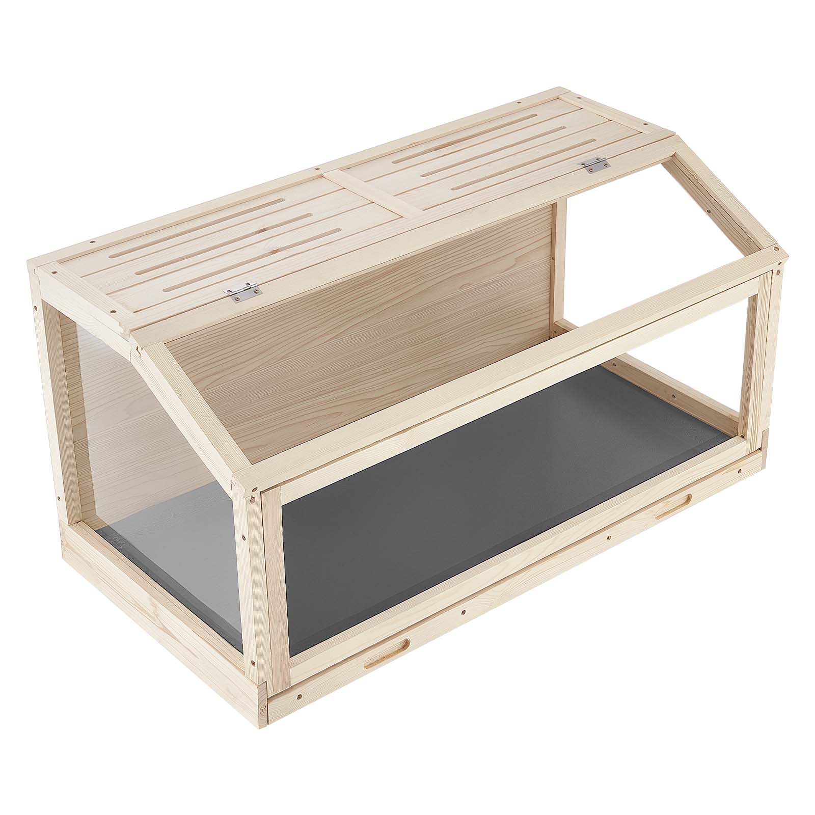 Alt View 5. VEVOR - Wooden Hamster Cage 39.4"x20.5"x19.9" 270° Viewing Hamster Habitat,Chewproof Acrylic Small Animal Cage with Openable Top - Wood Grain.