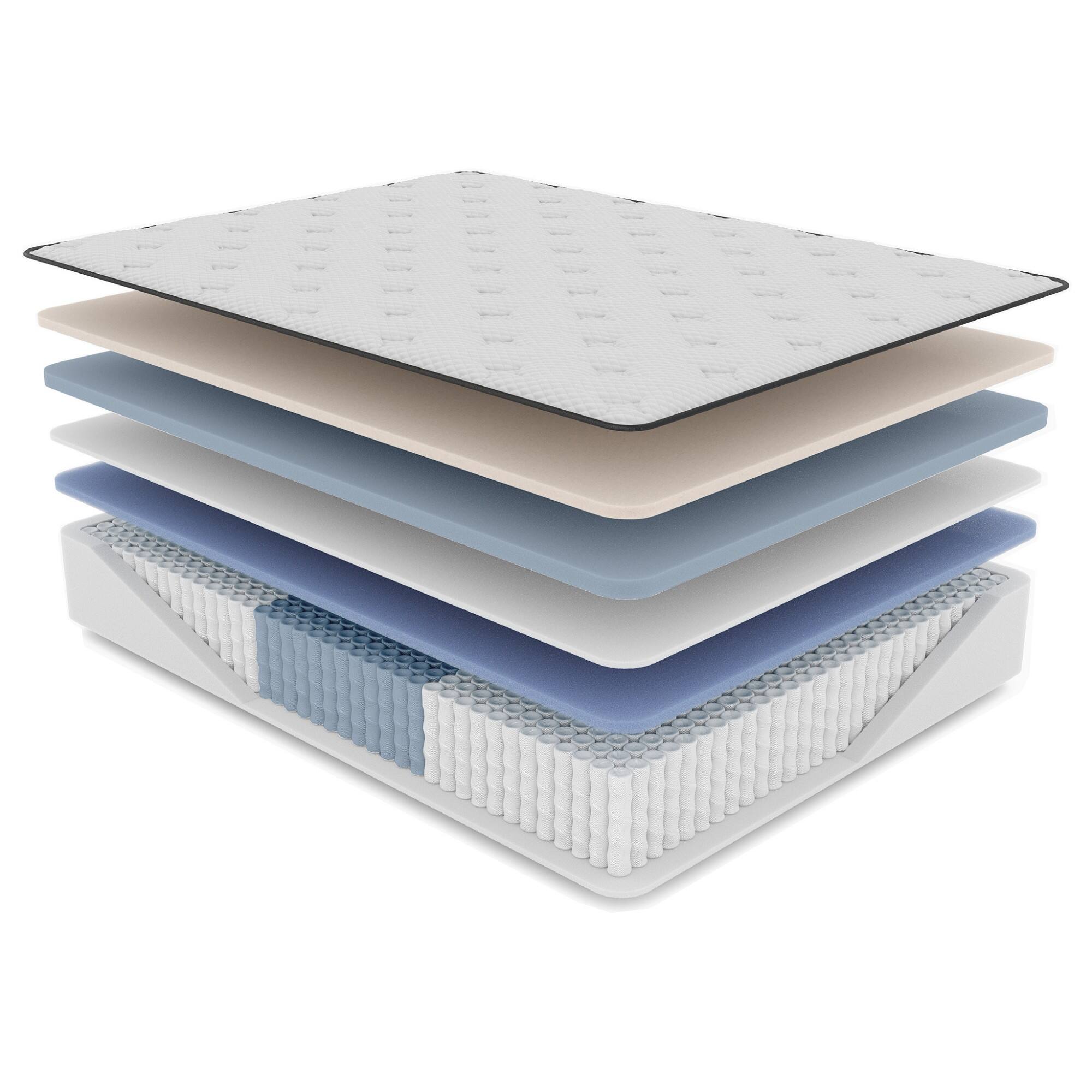Alt View 2. Glintex - 14.5" Full Medium Latex Hybrid Mattress with Cool-Touch Fabric, Made in USA - White.