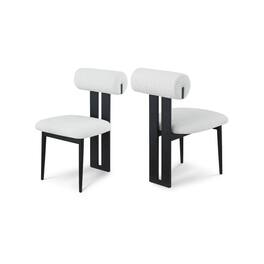 Meridian Furniture - Dario Cream Boucle Fabric Dining Chair, Set of 2 - Beige