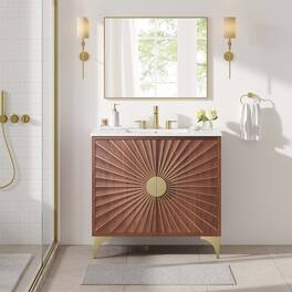 Daylight Bathroom Vanity Basin Included by Modway - White Walnut