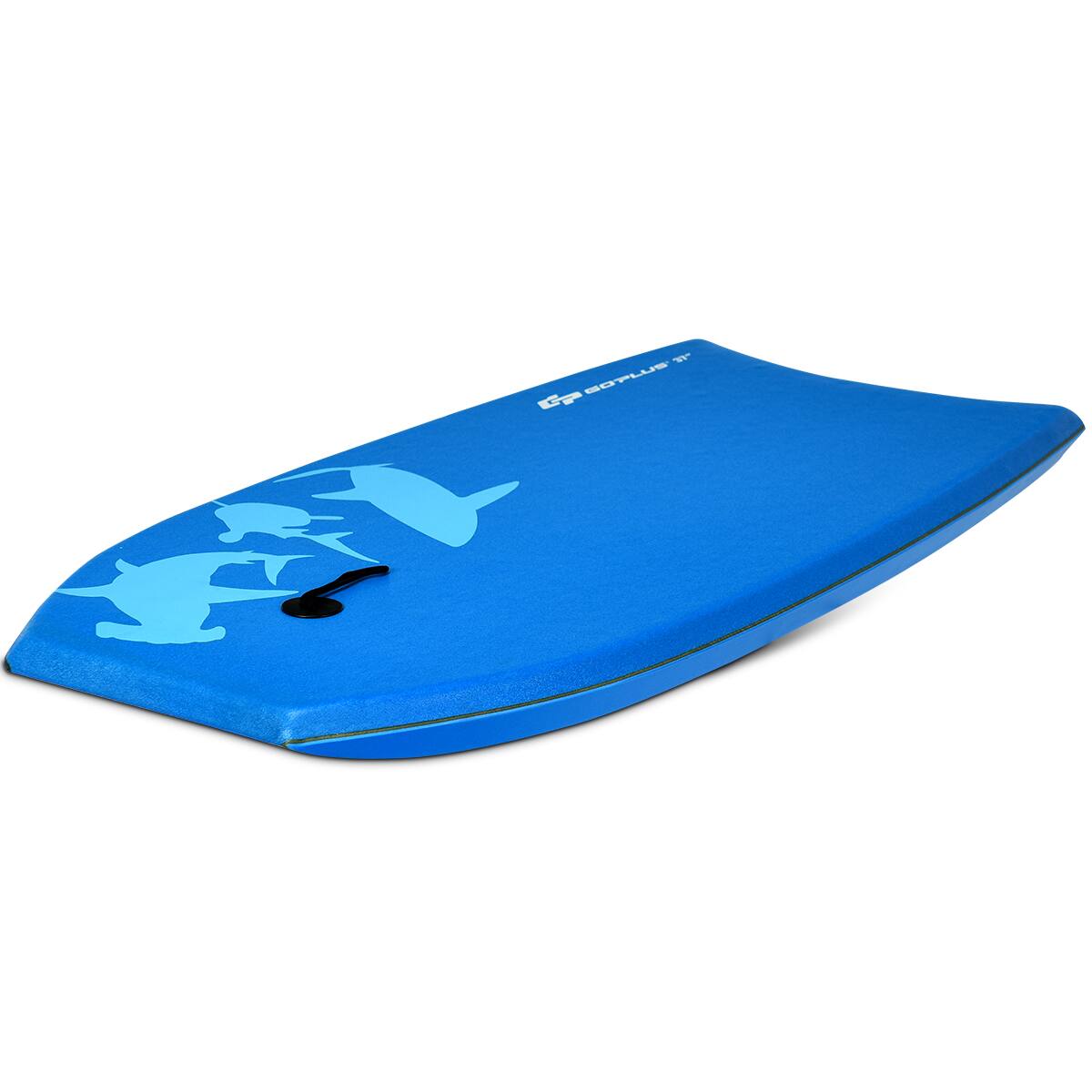 Alt View 1. GOPLUS - Goplus 41" Lightweight Super Bodyboard Surfing W/Leash EPS Core Boarding Blue Shark - Blue.
