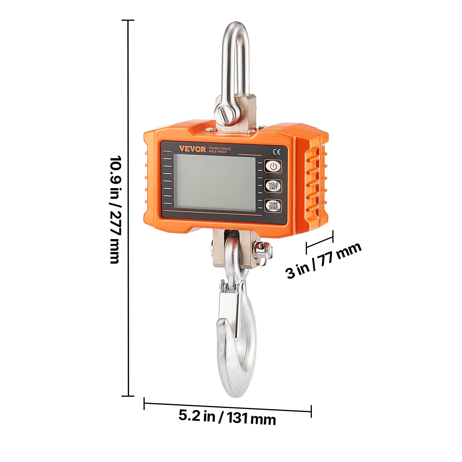 10.9 in / 277 mm  
3 in / 77 mm  
5.2 in / 131 mm