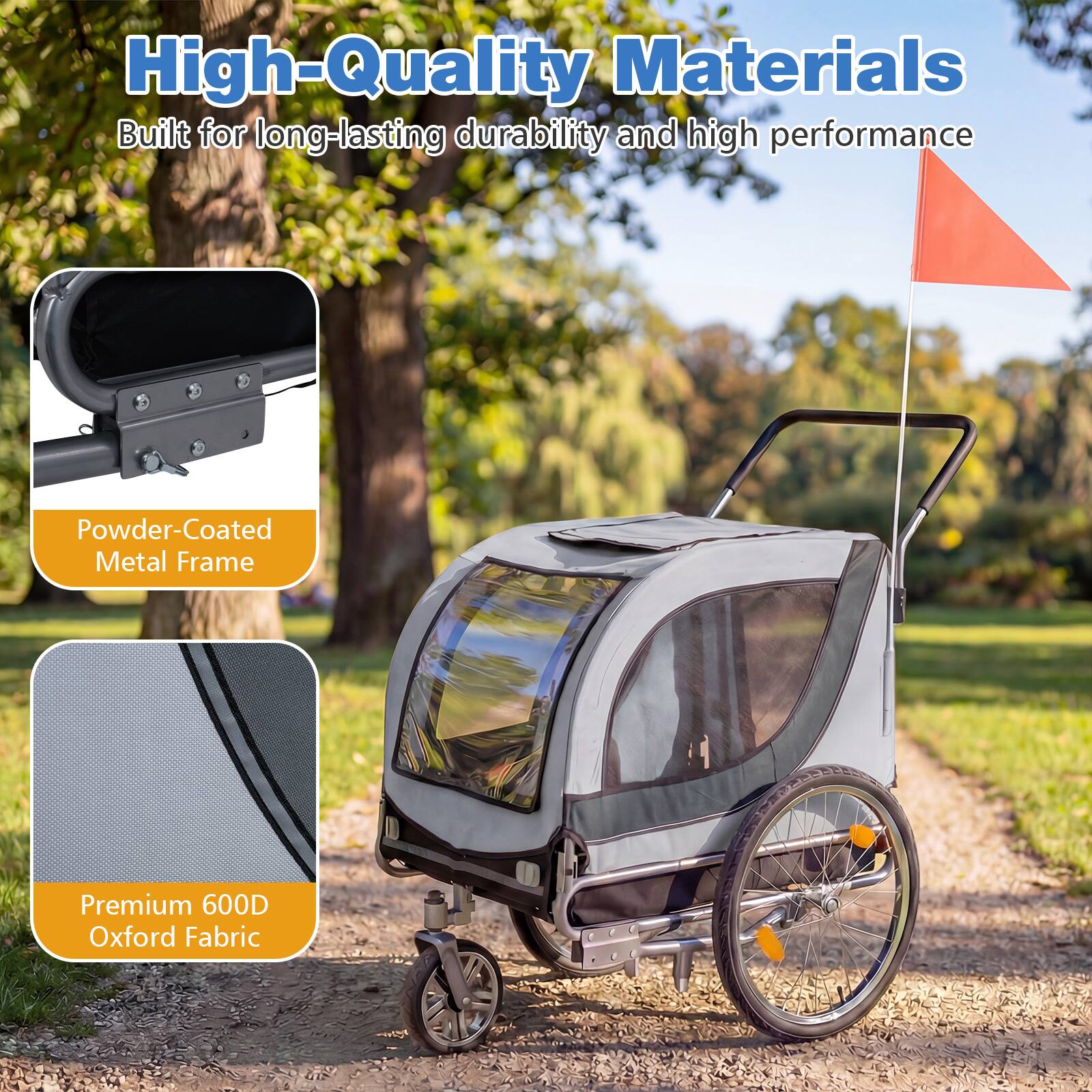High-Quality Materials  
Built for long-lasting durability and high performance  

- Powder-Coated Metal Frame  
- Premium 600D Oxford Fabric