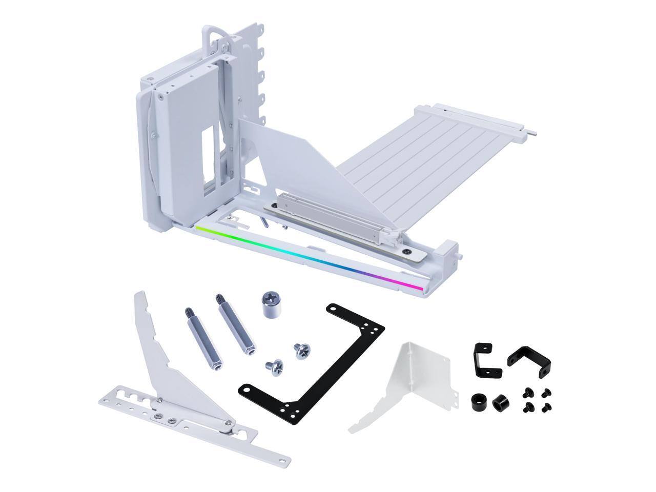 Front. Lian Li - Lian Li VG4v4 Vertical GPU Kit - Gen 5 Riser, PCIe 3.0/4.0, Adjustable (White) - White.
