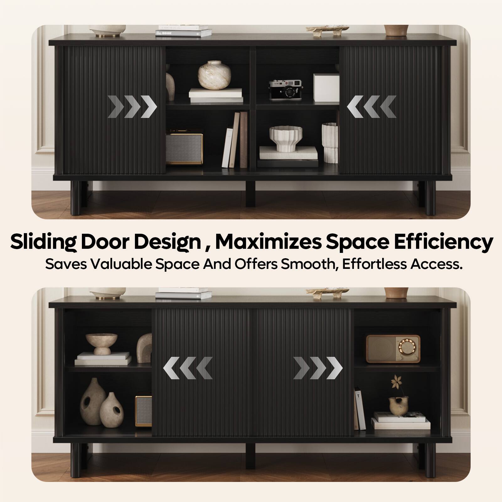 Sliding Door Design, Maximizes Space Efficiency Saves Valuable Space And Offers Smooth, Effortless Access.