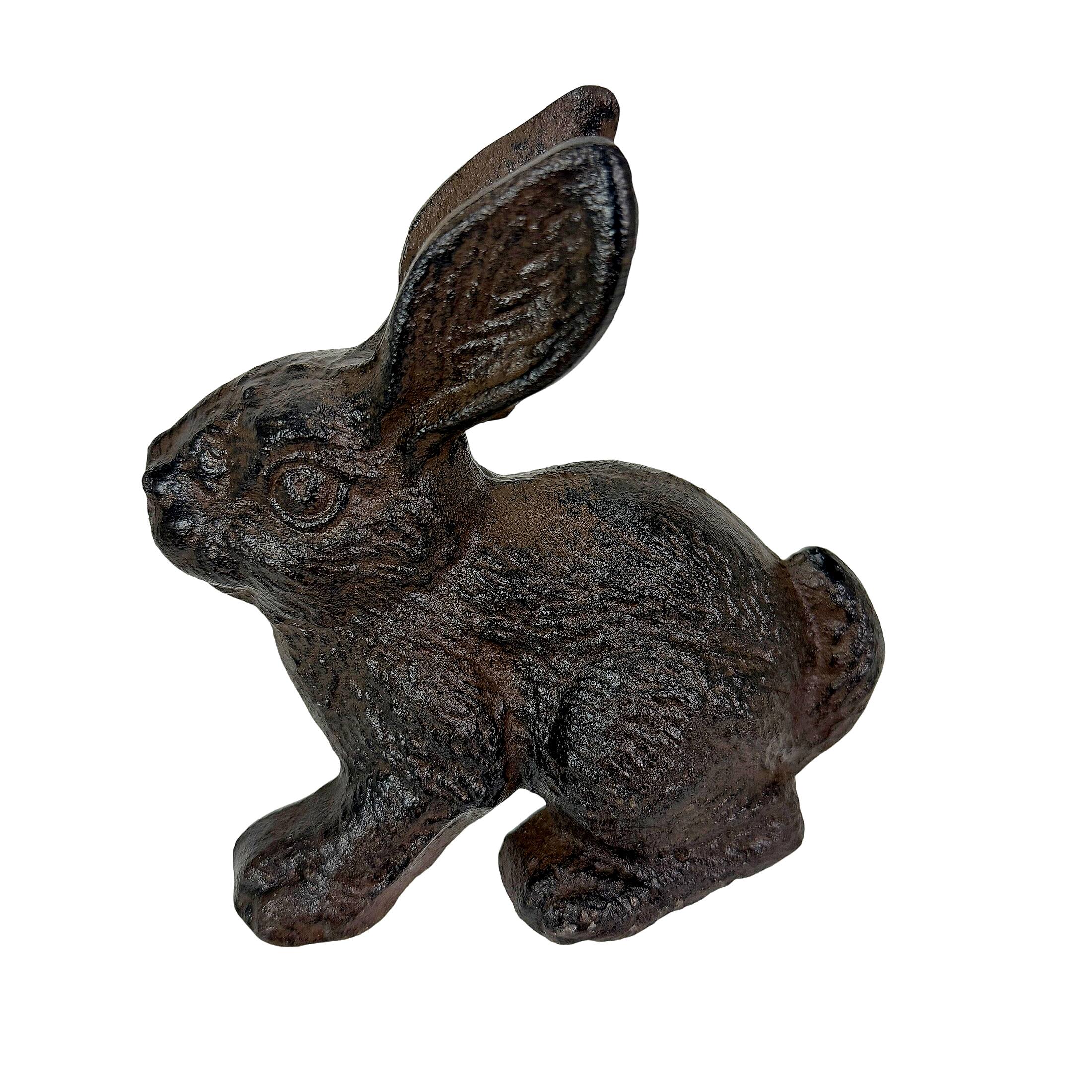 Alt View 8. Things2Die4 - Decorative Bunny Bookends Set of 2 Cast Iron Brown Rabbit Book Holders 5 In - Brown.