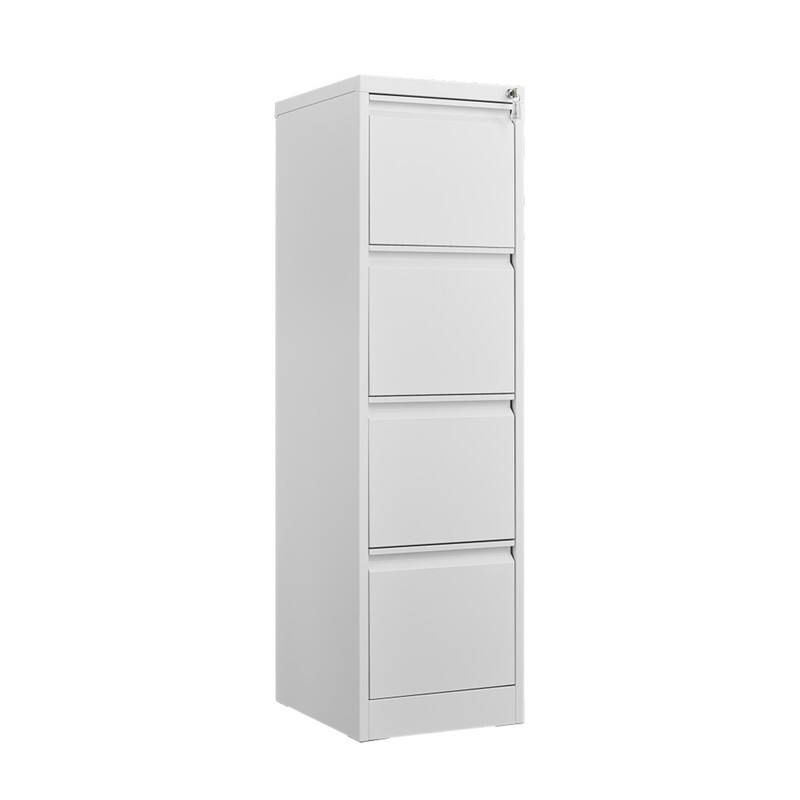 Angle. HTUTWOO - 4 Drawer Vertical File Cabinet with Lock - Filing Cabinet, Filing Cabinet for Home Office Organizer Storage Cabinet - White.