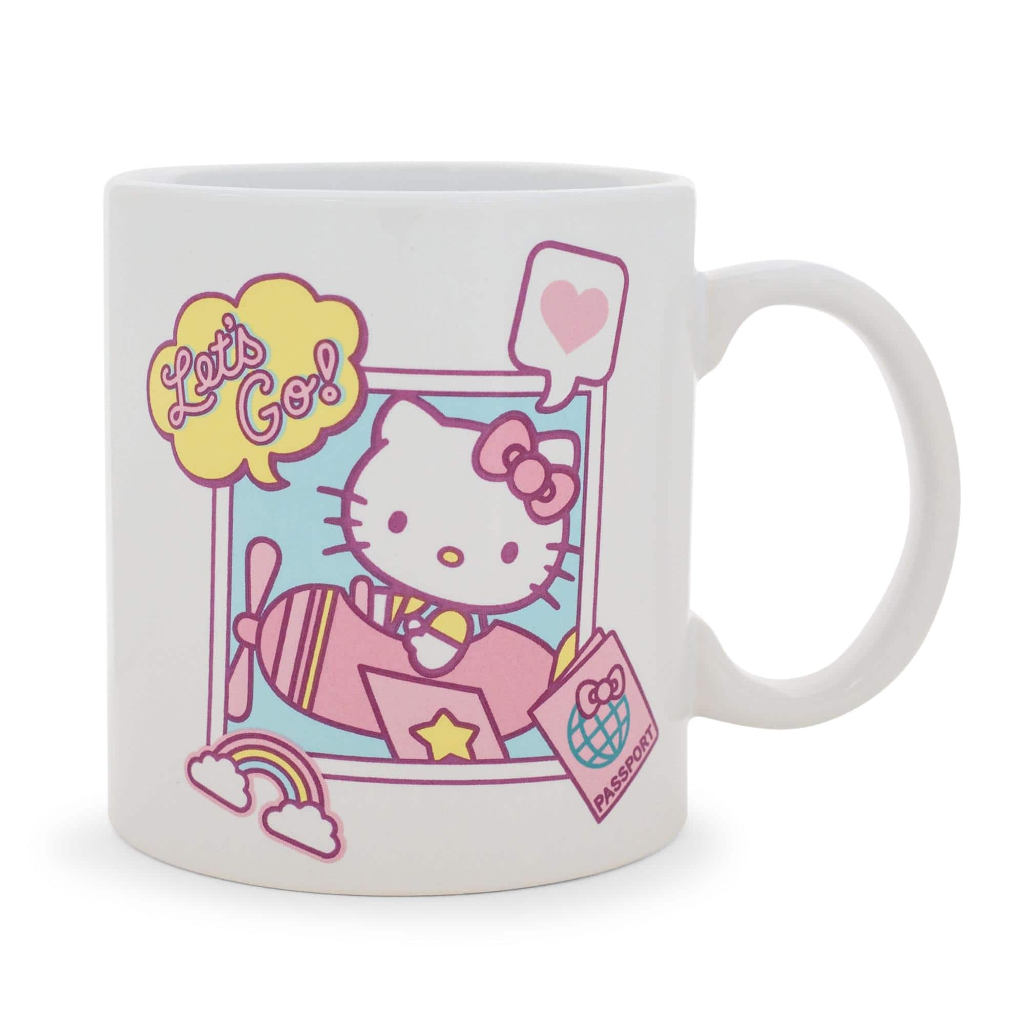 "Silver Buffalo - Sanrio Hello Kitty ""Let's Go"" Travel Destination Ceramic Mug | Holds 20 Ounces - Pink" price history on PriceWatchPro